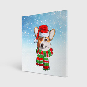 Холст квадратный с принтом Новогодний Корги   New Years Corgi , 100% ПВХ |  | Тематика изображения на принте: christmas | corgi | dog | santa | дед мороз | елка | зима | корги | новый год | рождество | санта | снег | снегурочка | снежинка | собака | собачка | щенок