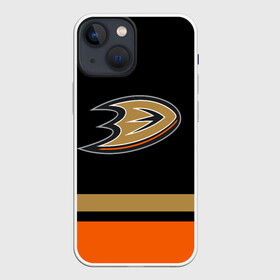 Чехол для iPhone 13 mini с принтом Anaheim Ducks | Анахайм Дакс ,  |  | anahaim ducks | anaheim | anaheim ducks | ducks | hockey | mighty ducks | nhl | usa | дакс | могучие утята | нхл | спорт | сша | хоккей | шайба