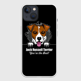 Чехол для iPhone 13 с принтом Джек Рассел Терьер (Jack Russell Terrier) ,  |  | animal | dog terrier | jack russell terrier | год собаки | джек рассел терьер | друг человека | животное | зверь | кинолог | охотничья собака | пёс | пёсик | собака джек рассел терьер | собаковод | терьер