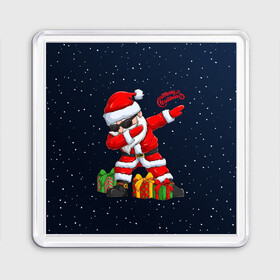 Магнит 55*55 с принтом SANTA DABBING , Пластик | Размер: 65*65 мм; Размер печати: 55*55 мм | christmas | dab | dabbing | santa | дед мороз | елка | зима | новый год | подарок | рождество | санта | снег | снегурочка | снежинка