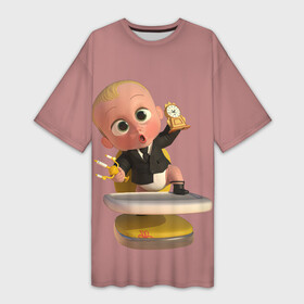 Платье-футболка 3D с принтом Малыш босс ,  |  | baby | babycorp | boss | большой | босс | дети | дитя | малыш | младенец | молокососс | ребенок