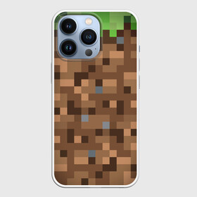 Чехол для iPhone 13 Pro с принтом ЗЕМЛЯ | DIRT | MINECRAFT ,  |  | block | box | dirt | minecraft | pixels | texture | биом | блок | земля | майнкрафт | пиксели | пиксельный | текстура