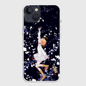 Чехол для iPhone 13 с принтом Эмма среди цветов  обещанный неверленд ,  |  | anime | emma | flower | flowers | promised neverland | аниме | лепестки | обещанная страна грёз | обещанный неверленд | цветы | эмма