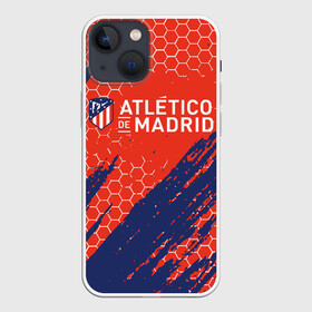 Чехол для iPhone 13 mini с принтом Atletico Madrid: Football Club. ,  |  | atletico madrid | fc | football | football club | sport | атлетико мадрид | мадрид | спорт | спортивные | униформа | фирменные цвета | фк | футбол | футбольный клуб