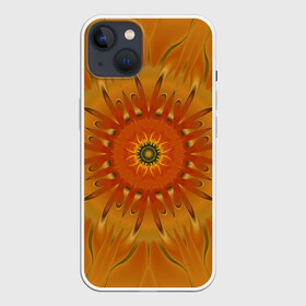 Чехол для iPhone 13 с принтом Осеннее солнце. Абстракция. ,  |  | abstraction | autumn | fractal | orange | round | sun | абстракция | круглый | оранжевый | осенний | солнце | фрактал