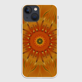 Чехол для iPhone 13 mini с принтом Осеннее солнце. Абстракция. ,  |  | abstraction | autumn | fractal | orange | round | sun | абстракция | круглый | оранжевый | осенний | солнце | фрактал