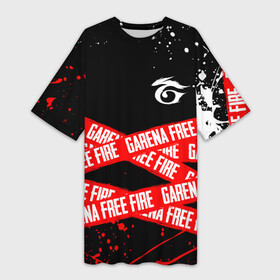Платье-футболка 3D с принтом GARENA FREE FIRE RED OFF LINE STYLE ,  |  | free fire | freefire | garena | garena free fire | гарена | гарена фри фаер | фри фаер | фрифаер