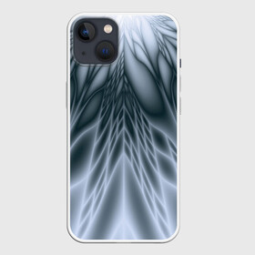 Чехол для iPhone 13 с принтом Лучи. Абстракция. ,  |  | fractal | geometric | gray | lines | pattern | rays | геометричный | геометрия | линии | лучи | серый | узор | фрактал