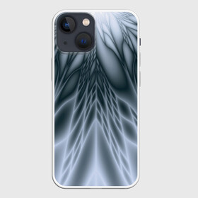 Чехол для iPhone 13 mini с принтом Лучи. Абстракция. ,  |  | fractal | geometric | gray | lines | pattern | rays | геометричный | геометрия | линии | лучи | серый | узор | фрактал