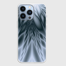 Чехол для iPhone 13 Pro с принтом Лучи. Абстракция. ,  |  | Тематика изображения на принте: fractal | geometric | gray | lines | pattern | rays | геометричный | геометрия | линии | лучи | серый | узор | фрактал