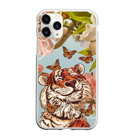 Чехол для iPhone 11 Pro Max матовый с принтом Тигр и бабочки , Силикон |  | Тематика изображения на принте: 2022 | 2022 тигр | бабочка | бабочка и тигр | бабочки | восточный тигр | восточный узор | иероглиф тигра | китай | китайский пейзаж | китайский тигр | новый год | тигр | тигр 2022 | тигр и бабочка