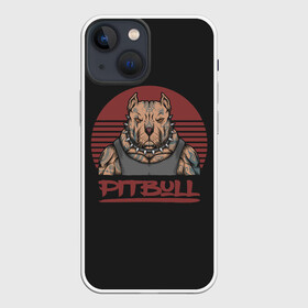 Чехол для iPhone 13 mini с принтом Pitbull (Питбультерьер) ,  |  | Тематика изображения на принте: american pit bull terrier | boxer | bulldog | fighting dog | pit bull | американский питбультерьер | бойцовская собака | бойцовский пес | боксер | бульдог | кинолог | питбуль | питбультерьер | собаковод