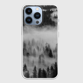 Чехол для iPhone 13 Pro с принтом ТУМАННЫЙ ЛЕС | FOREST ,  |  | Тематика изображения на принте: forest | деревья | дым | лес | мрачный лес | природа | туман