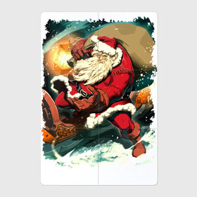 Магнитный плакат 2Х3 с принтом Дед Мороз спешит с подарками , Полимерный материал с магнитным слоем | 6 деталей размером 9*9 см | gift | holiday | merry christmas | new year | santa klaus | snow | дед мороз | новый год | подарок | праздник | рождество | снег