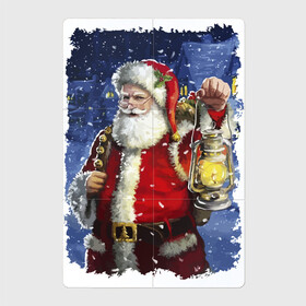 Магнитный плакат 2Х3 с принтом Santa Claus shines a lantern , Полимерный материал с магнитным слоем | 6 деталей размером 9*9 см | beard | blizard | eyes | holiday | lantern | merry christmas | moustache | new year | santa klaus | snow | борода | глаза | дед мороз | новый год | очки | праздник | пурга | рождество | снег | усы | фонарь