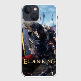 Чехол для iPhone 13 mini с принтом Elden Ring (игра) ,  |  | Тематика изображения на принте: action rpg | elden ring | lands between | souls | tarnished | великие руны | джордж мартин | древнее кольцо | игра | миядзаки | потускневший | фэнтези