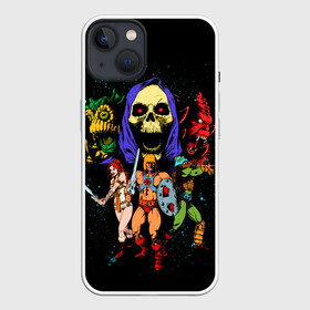 Чехол для iPhone 13 с принтом Хи Мен и властелины вселенной (главные герои) ,  |  | skeletor | кринджер | мультфильм | ретро | скелетор | тила | тила на | хи мен | химен и властелины вселенной | эвиллин