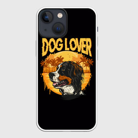 Чехол для iPhone 13 mini с принтом Любитель Собак (Dog Lover) ,  |  | anim | bernese mountain dog | bernese sheepdog | dog | бернская овчарка | бернский зенненхунд | год собаки | друг человека | животное | зверь | кинолог | овчарка | пастушья собака | пёс | порода собак