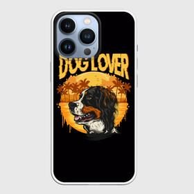 Чехол для iPhone 13 Pro с принтом Любитель Собак (Dog Lover) ,  |  | Тематика изображения на принте: anim | bernese mountain dog | bernese sheepdog | dog | бернская овчарка | бернский зенненхунд | год собаки | друг человека | животное | зверь | кинолог | овчарка | пастушья собака | пёс | порода собак