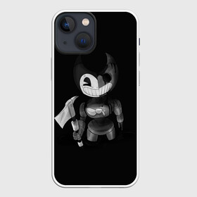 Чехол для iPhone 13 mini с принтом BENDY   БЕНДИ РОБОТ ,  |  | Тематика изображения на принте: bendy | bendy and the ink machine | tegunvteg | бенди | бени | бенни | бэнди | детская | детям | игра | компьютерная игра | машина | ужастик | чернила | чернильная