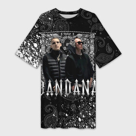 Платье-футболка 3D с принтом BANDANA 1 ,  |  | bandana | bbt | big baby tape | kizaru | rap | trap | бандана | ббт | биг бейби тейп | кизару | реп | треп