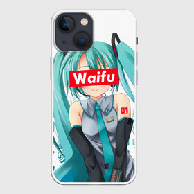 Чехол для iPhone 13 mini с принтом Waifu   Hatsune Miku ,  |  | anime girl | hatsune miku | vocaloid | waifu | waifu material | вайфу | виртуальная певица | вокалоид | девушка с голубыми волосами | мику хацунэ | музыка