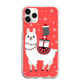 Чехол для iPhone 11 Pro матовый с принтом Лама. Новый год , Силикон |  | 2022 | christmas | llama | new year | альпака | животные | звери | зверюшки | кавай | лама | милота | милый | нг | новогодний | новый год | рождество