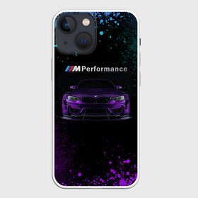 Чехол для iPhone 13 mini с принтом BMW M4 | PERFORMANCE ,  |  | auto | auto sport | autosport | bmw | bmw performance | m | mka | performance | авто спорт | автомобиль | автоспорт | ам | бмв | бэха | машина | мка