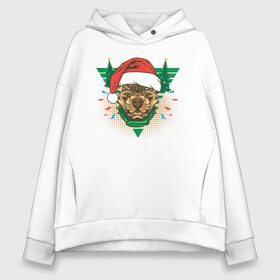 Женское худи Oversize хлопок с принтом Christmas Dog , френч-терри — 70% хлопок, 30% полиэстер. Мягкий теплый начес внутри —100% хлопок | боковые карманы, эластичные манжеты и нижняя кромка, капюшон на магнитной кнопке | christmas | dog | new year | santa hat | trees | елки | новый год | пес | рождество | собака | шапка санты