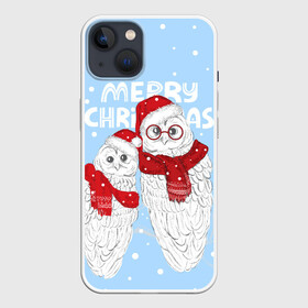 Чехол для iPhone 13 с принтом С Рождеством Совы ,  |  | 2022 | christmas | new year | животные | звери | зверюшки | кавай | милота | милый | нг | новогодний | новый год | рождество