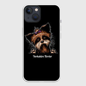 Чехол для iPhone 13 с принтом Собачка Йоркширский Терьер ,  |  | Тематика изображения на принте: york | yorkshire terrier | год | друг человека | животное | зверь | йорк | йоркширский терьер | карманная собака | кость | мальтезе | мальтийская болонка | манчестер терьер | мини собачка | пёс | скайтерьер