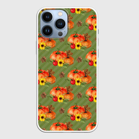 Чехол для iPhone 13 Pro Max с принтом Овощи: Тыквы паттерн ,  |  | грядка | овощи | огород | тыква | тыквы