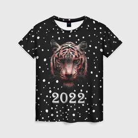 Женская футболка 3D с принтом New Year Immortal Tiger , 100% полиэфир ( синтетическое хлопкоподобное полотно) | прямой крой, круглый вырез горловины, длина до линии бедер | 2022 | 22 | christmas | claus | deer | frost | immortal | new | santa | second | snow | spruce | symbol | team | three | tiger | tree | twenty | winter | year | второй | год | года | двадать | дед | елка | ель | зима | клаус | мороз | нового