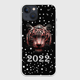 Чехол для iPhone 13 с принтом New Year Immortal Tiger ,  |  | 2022 | 22 | christmas | claus | deer | frost | immortal | new | santa | second | snow | spruce | symbol | team | three | tiger | tree | twenty | winter | year | второй | год | года | двадать | дед | елка | ель | зима | клаус | мороз | нового