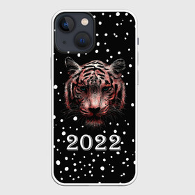 Чехол для iPhone 13 mini с принтом New Year Immortal Tiger ,  |  | 2022 | 22 | christmas | claus | deer | frost | immortal | new | santa | second | snow | spruce | symbol | team | three | tiger | tree | twenty | winter | year | второй | год | года | двадать | дед | елка | ель | зима | клаус | мороз | нового
