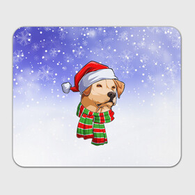 Прямоугольный коврик для мышки с принтом Новогодний Лабрадор   New Years Labrador , натуральный каучук | размер 230 х 185 мм; запечатка лицевой стороны | Тематика изображения на принте: christmas | dog | labrador | retriever | santa | дед мороз | зима | лабрадор | новый год | ретривер | рождество | санта | снег | снежинка | собака | собачка | щенок