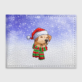 Обложка для студенческого билета с принтом Новогодний Лабрадор   New Years Labrador , натуральная кожа | Размер: 11*8 см; Печать на всей внешней стороне | Тематика изображения на принте: christmas | dog | labrador | retriever | santa | дед мороз | зима | лабрадор | новый год | ретривер | рождество | санта | снег | снежинка | собака | собачка | щенок