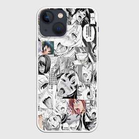 Чехол для iPhone 13 mini с принтом AHEGAO фон из девочек ,  |  | ahegao | ahego | anime | funny | vtuber | аниме | ахегао