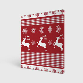 Холст квадратный с принтом Узор с оленями , 100% ПВХ |  | Тематика изображения на принте: background | christmas | deer | holiday | new year | pattern | snowflakes | новый год | олени | праздник | рождество | снежинки | узор | фон