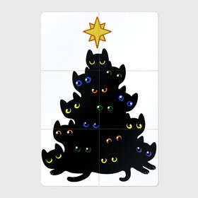Магнитный плакат 2Х3 с принтом НовоКОТняя елка , Полимерный материал с магнитным слоем | 6 деталей размером 9*9 см | Тематика изображения на принте: animal | cat | christmas | new year | домашние | елка | елочка | ель | животные | звери | игрушки | коты | котэ | кошки | новый год | праздник | пушистая