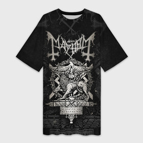 Платье-футболка 3D с принтом MAYHEM  A Season In Blasphemy ,  |  | a season in blasphemy | black metal | mayhem | блэкметал | группа | мейхем | метал | рок