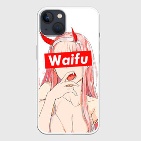 Чехол для iPhone 13 с принтом Waifu  02 Darling in the Franxx ,  |  | 02 | anime girl | darling in the franxx | waifu | waifu material | zero two | аниме | вайфу | дарлинг во франксе | девушка с розовыми волосами | манга | милый во франксе | ноль два | розовые волосы | тян