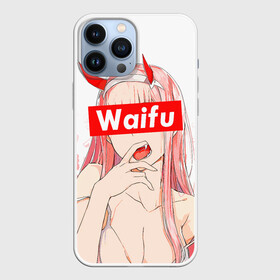 Чехол для iPhone 13 Pro Max с принтом Waifu  02 Darling in the Franxx ,  |  | 02 | anime girl | darling in the franxx | waifu | waifu material | zero two | аниме | вайфу | дарлинг во франксе | девушка с розовыми волосами | манга | милый во франксе | ноль два | розовые волосы | тян