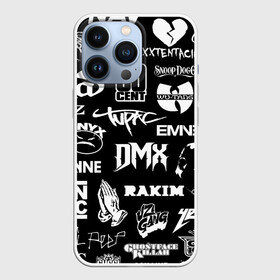 Чехол для iPhone 13 Pro с принтом RAP  HIP HOP LOGOS ,  |  | 2pac | 50 cent | cardi b | dmx | dr dre | drake | eminem | ghostface killah | ghostmane | hip hop | jay z | kizaru | lil peep | migos | nas | notorious big | onyx | outkast | queen latifah | rakim | rap | rappers | run dmc | snoop dogg | tay k | tripple r