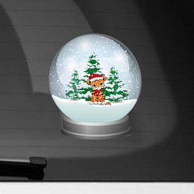 Наклейка на автомобиль с принтом Зимний шар с тигром , ПВХ |  | зима | зимний шар | новый год | подарок | рождество | сказка | снег | снежный шар | тигр | холод | шар