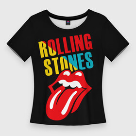 Женская футболка 3D Slim с принтом Роллинг Стоунз  Rolling Stones ,  |  | Тематика изображения на принте: heavy metal | metal | rock | rolling | rolling stones | stones | trash metal | губы | квартет | метал | рок | рок группа | рок группы | роллинг стоунз | трэш метал | хеви метал | язык