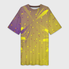 Платье-футболка 3D с принтом Новогодний салют(фейерверк) ,  |  | Тематика изображения на принте: абстракция | конфети | новый год | салют | фейерверк