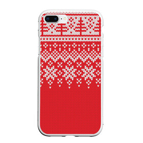 Чехол для iPhone 7Plus/8 Plus матовый с принтом Knitted Pattern , Силикон | Область печати: задняя сторона чехла, без боковых панелей | Тематика изображения на принте: background | christmas | holiday | knitted | knitted pattern | pattern | snow | trees | winter | вязаный | вязаный узор | елки | зима | праздник | рождество | снег | узор | фон