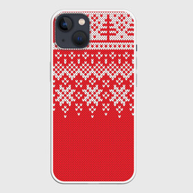 Чехол для iPhone 13 с принтом Knitted Pattern ,  |  | background | christmas | holiday | knitted | knitted pattern | pattern | snow | trees | winter | вязаный | вязаный узор | елки | зима | праздник | рождество | снег | узор | фон