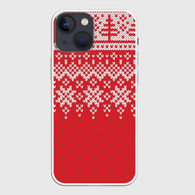 Чехол для iPhone 13 mini с принтом Knitted Pattern ,  |  | background | christmas | holiday | knitted | knitted pattern | pattern | snow | trees | winter | вязаный | вязаный узор | елки | зима | праздник | рождество | снег | узор | фон